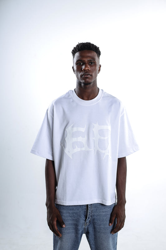 Bone White Box Fit Tee – Puff Print Edition