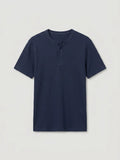 Navy Henley T-Shirt — Slim Fit | WILZ