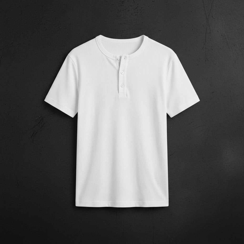 White Henley T-Shirt — Slim Fit | WILZ