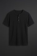 Black Henley T-Shirt — Slim Fit | WILZ