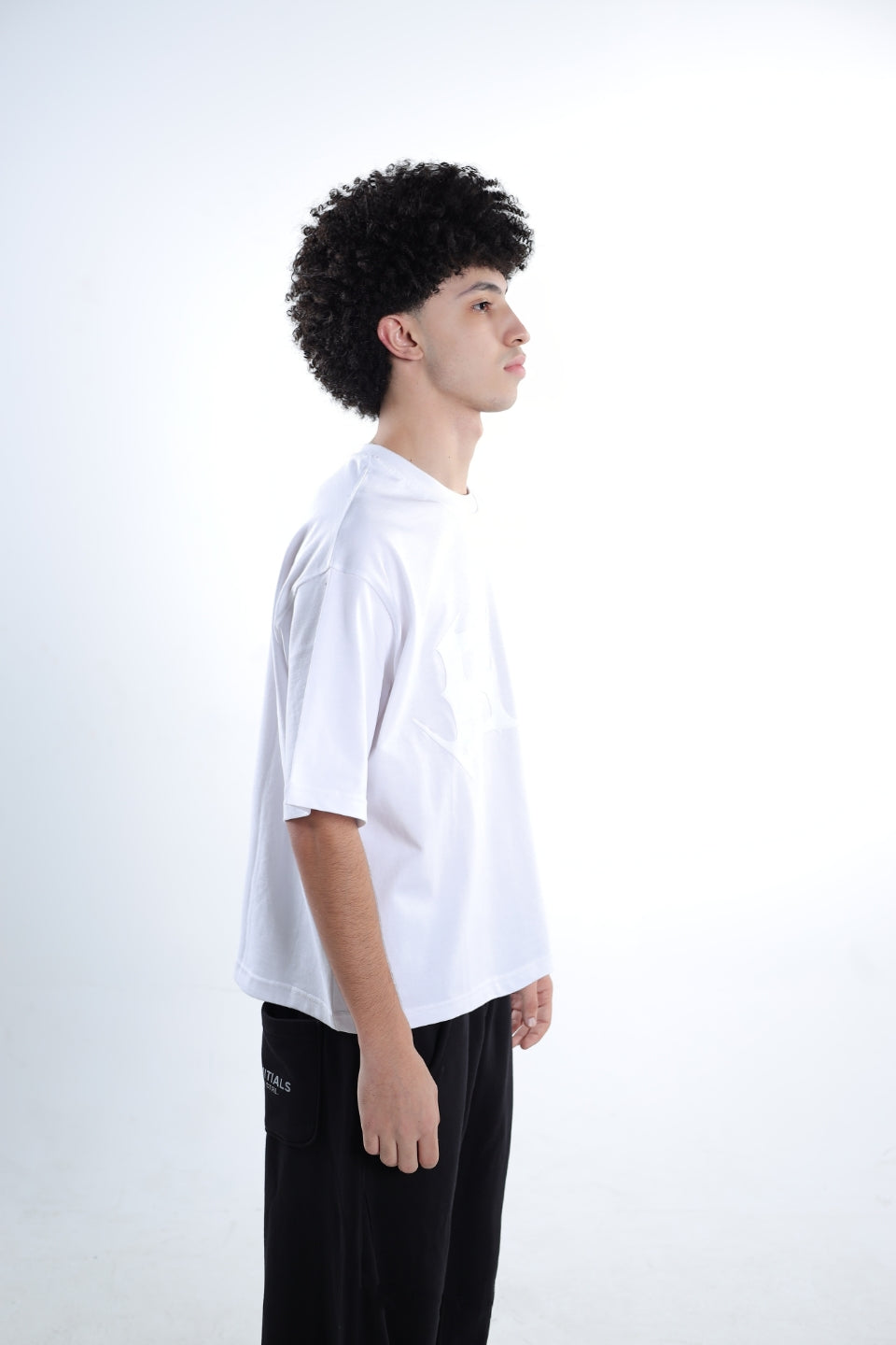 Bone White Box Fit Tee – Puff Print Edition