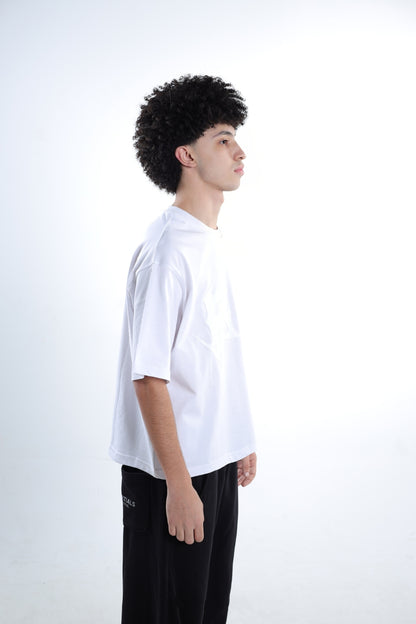 Bone White Box Fit Tee – Puff Print Edition