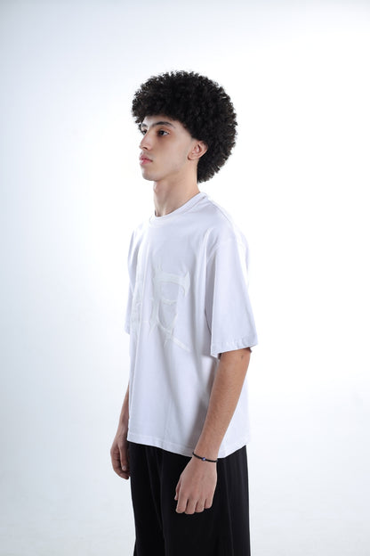 Bone White Box Fit Tee – Puff Print Edition