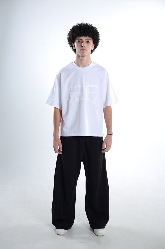 Bone White Box Fit Tee – Puff Print Edition