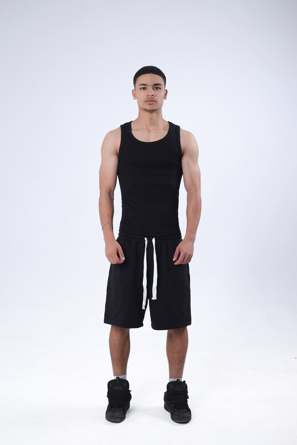 Black Oversized Sweat Shorts