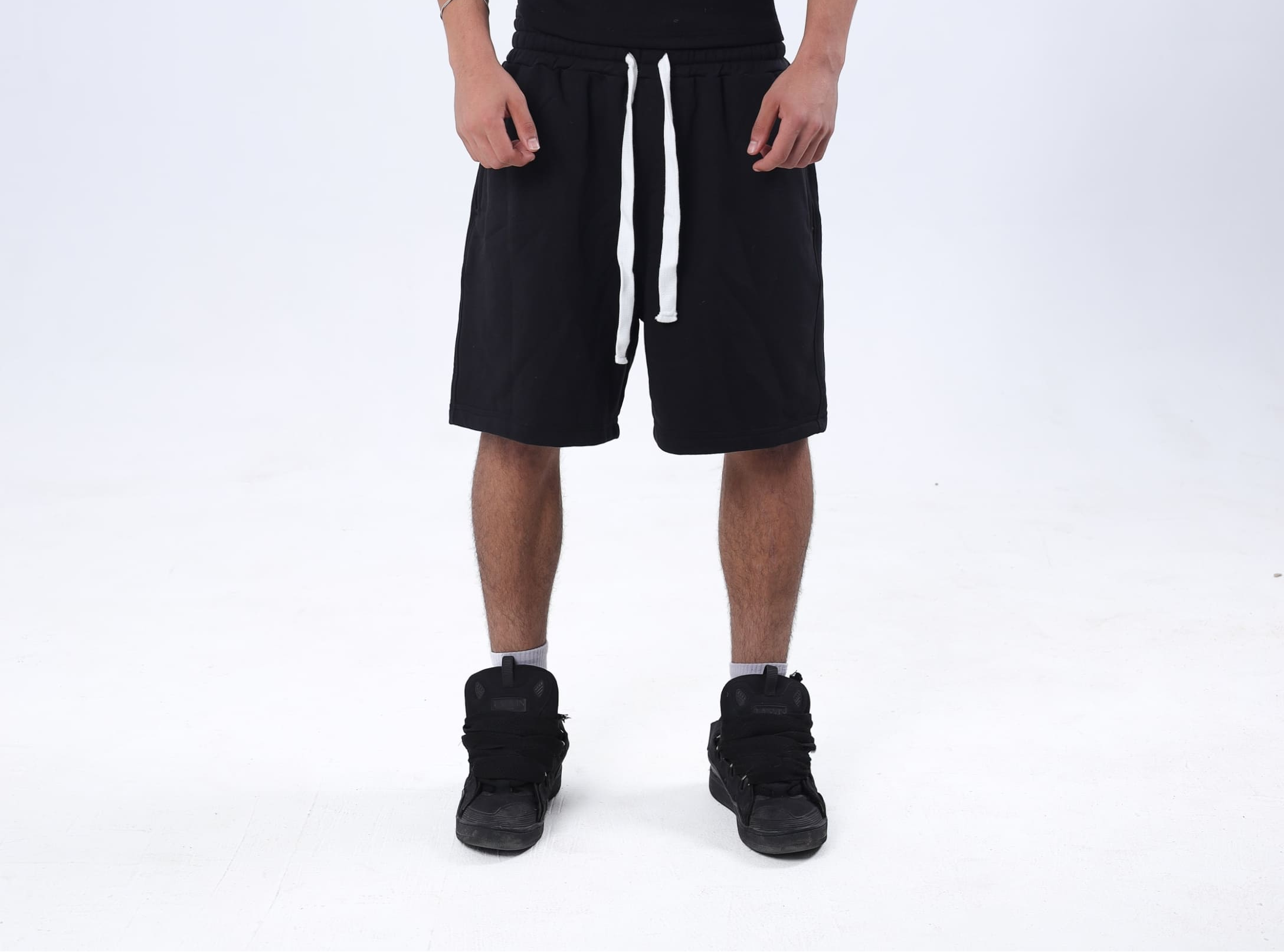 Black Oversized Sweat Shorts