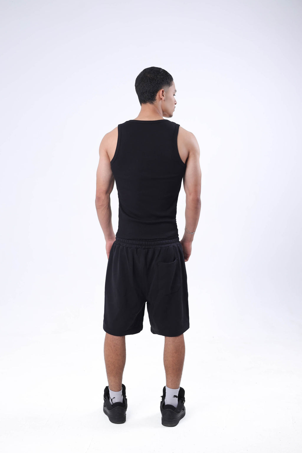 Black Oversized Sweat Shorts