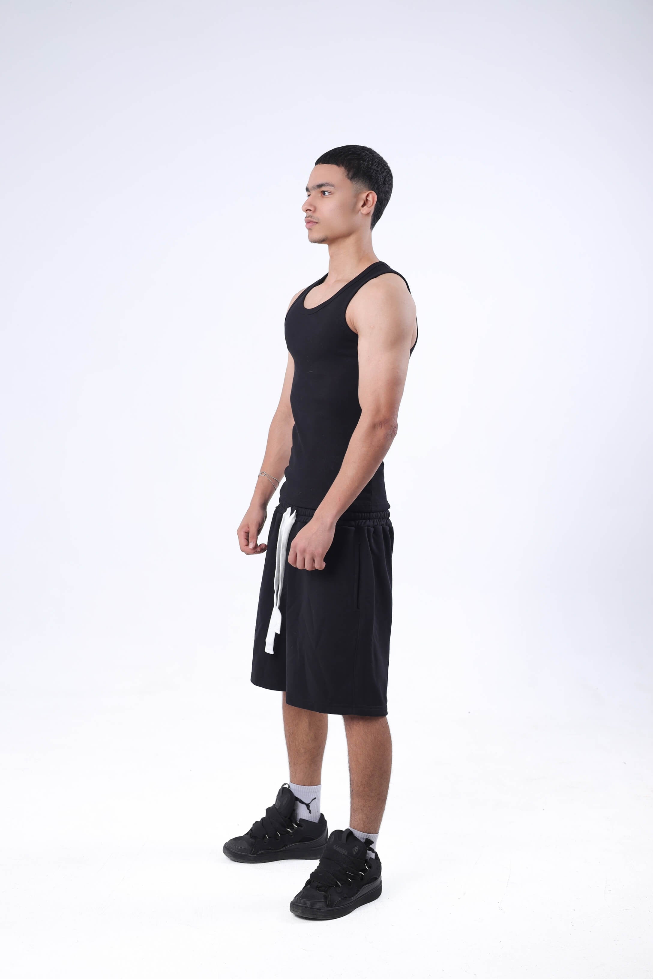 Black Oversized Sweat Shorts