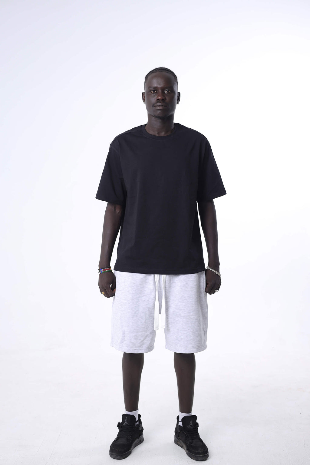 Light Gray Oversized Sweat Shorts