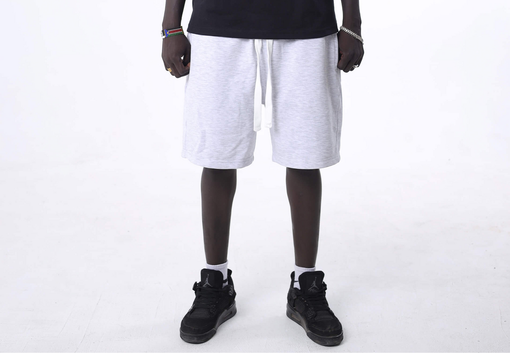 Light Gray Oversized Sweat Shorts