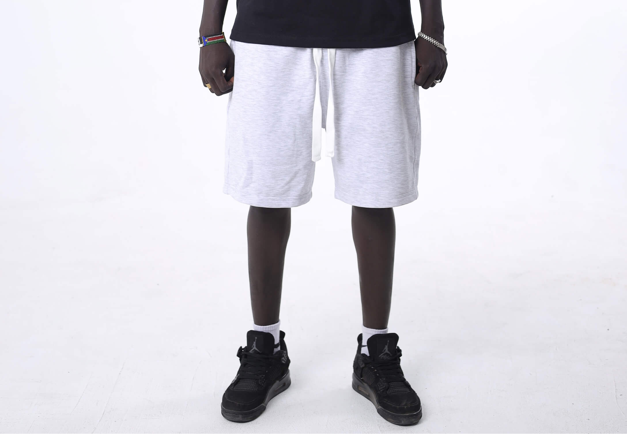 Light Gray Oversized Sweat Shorts