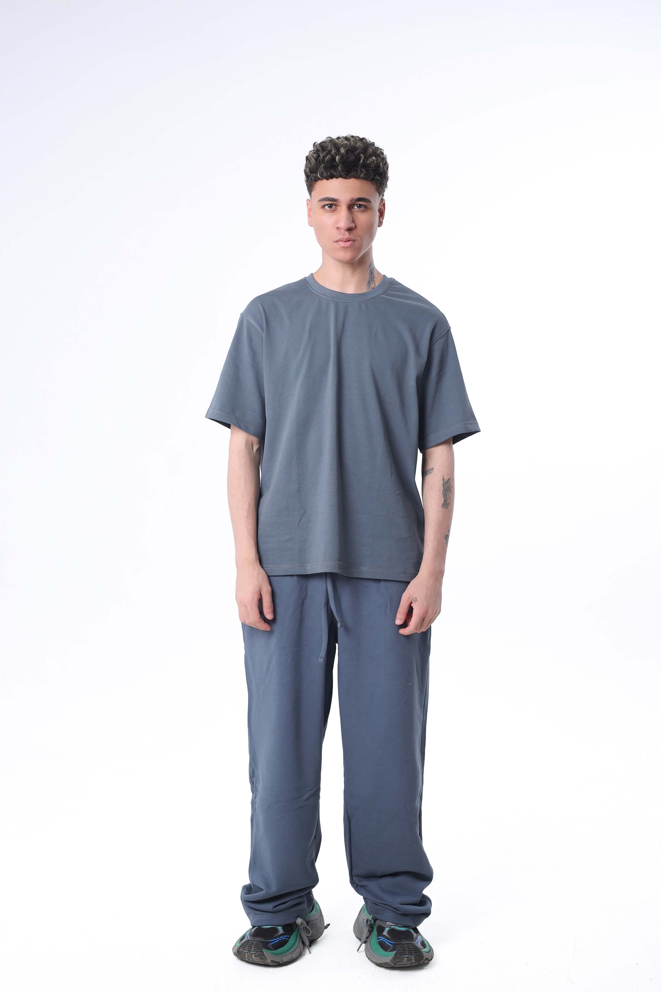 Charcoal Boxy Oversized Basic T-Shirt